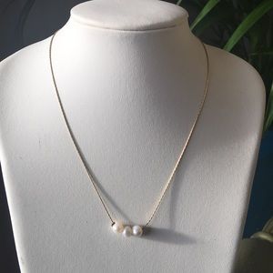 Fresh water pearls gold color necklace